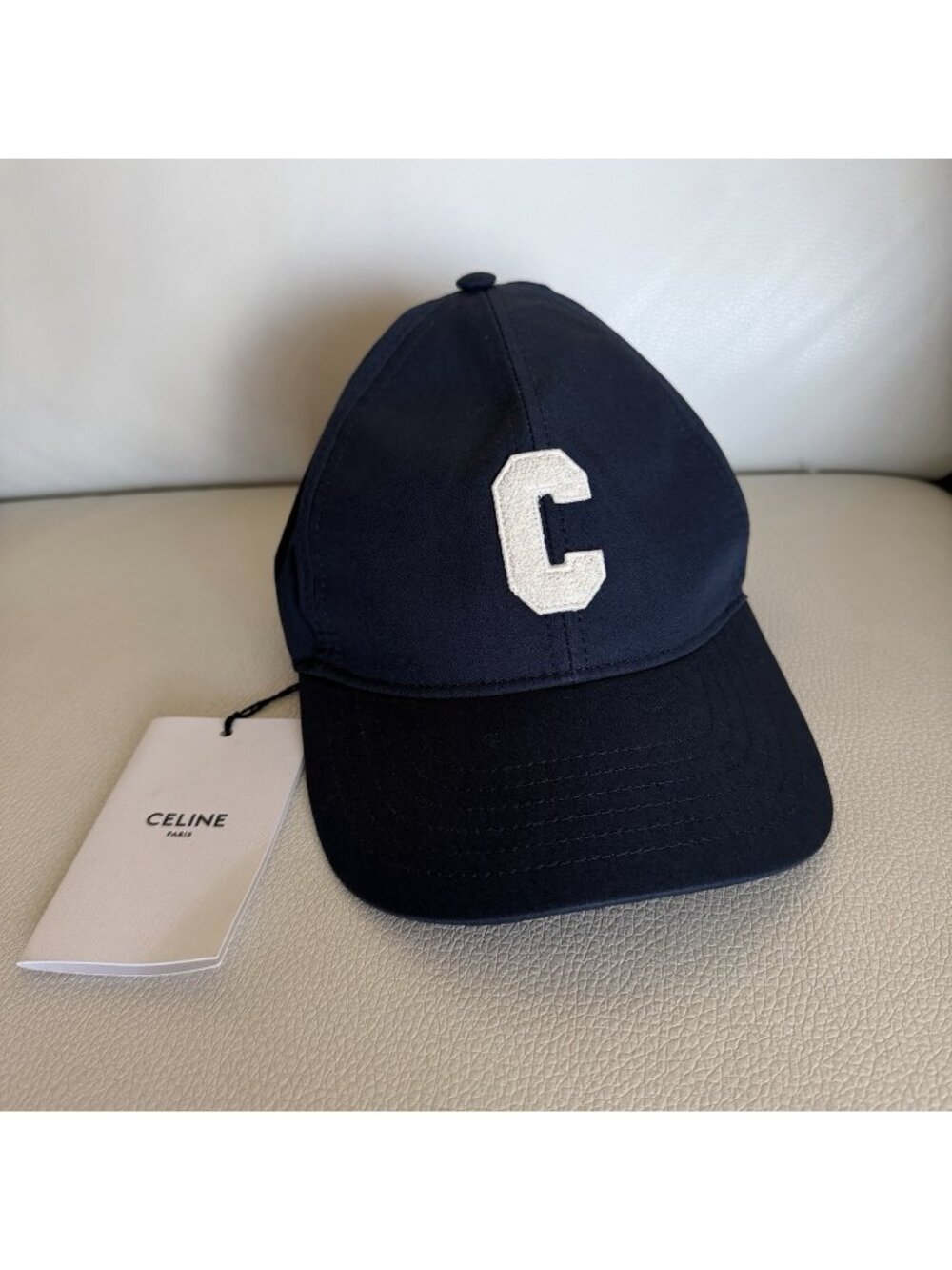 NWT 100% Authentic Celine Initial Baseball Cap Blue 2AUA2969P Sz L